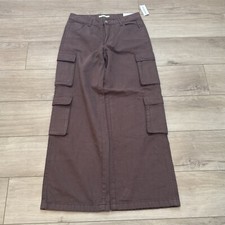 PacSun Relaxed Fit 90s Baggy Cargo Brown Pants Women  s Size 27 Skater Goth Loose