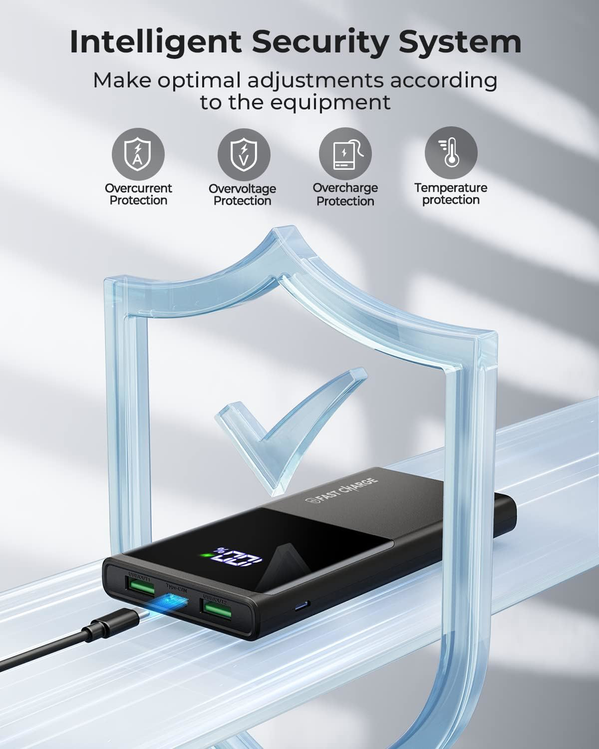 Acmaker Power Bank 10500mAh, Portable Charger 3A Fast Charging 3 Output