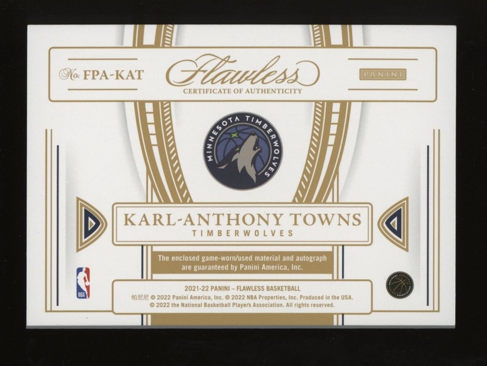 panini FLAWLESS Karl-Anthony Towns 良部