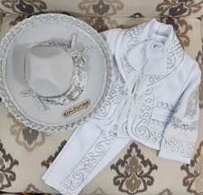 Free Shipping  Our Lady of Guadalupe Beautiful 6 Pieces Boy White Charro Suit