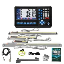 4 Axis DRO Digital Readout System 4pcs Linear Scale Lathe Milling Bridgeport DRO