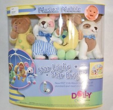 Dolly Star Light Star Bright Baby Musical Mobile Vintage