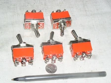 5 TOGGLE SW DPDT ON-ON POWER SWITCH 125 VAC 15 A AMP 15A 2PDT 2P2T FULL SIZE