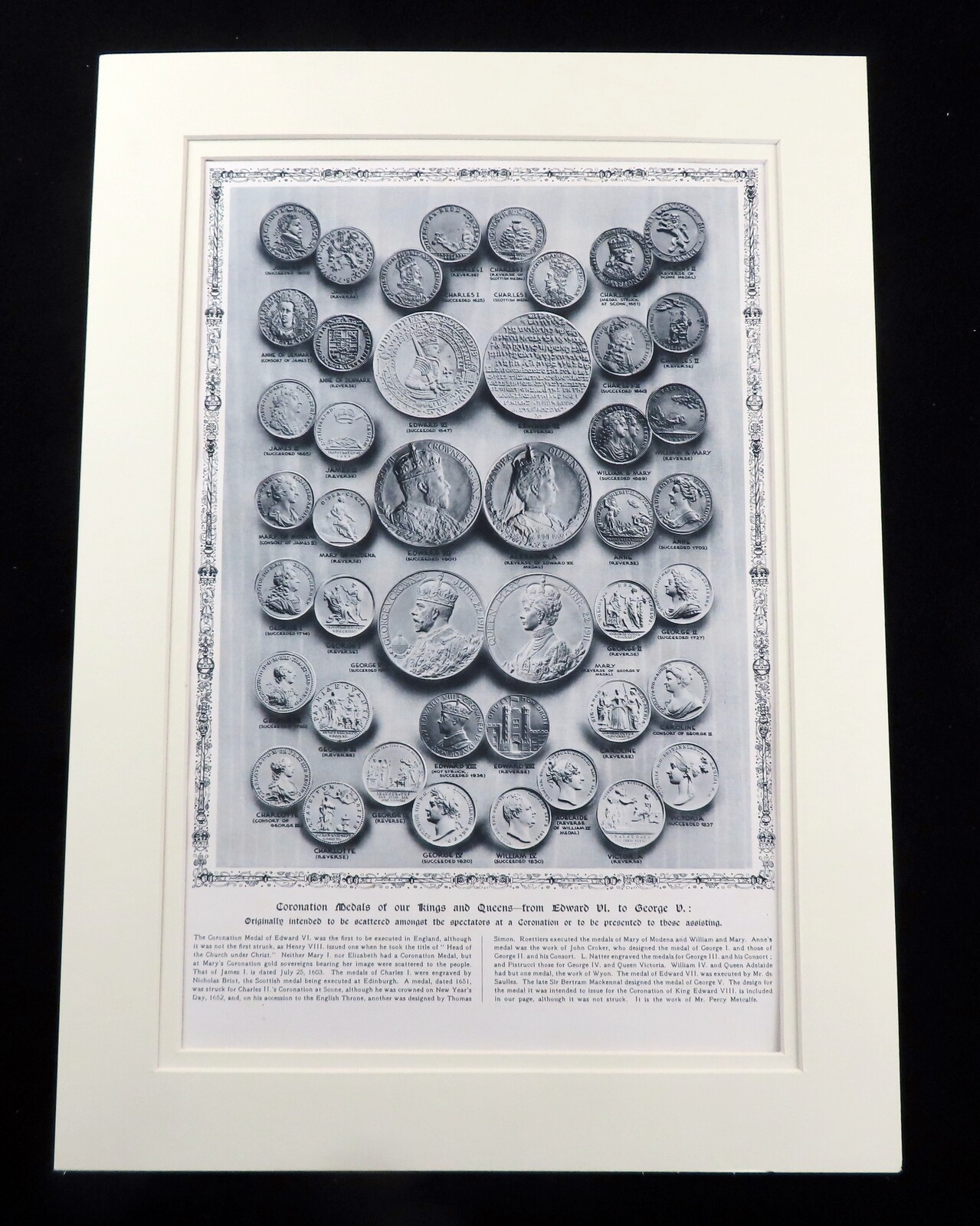 Coronation Medals Commemorative Great Seal Royal History Vintage Print 1937  | eBay