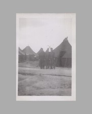 WW2 Photo U.S. GIs In Front Of Base Camp Tents