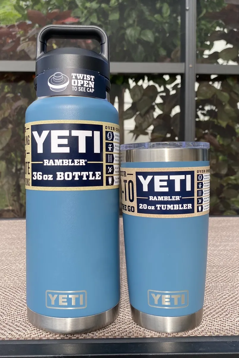 YETI Rambler 36 oz bottle & 20 oz Tumbler Nordic Blue Limited Edition