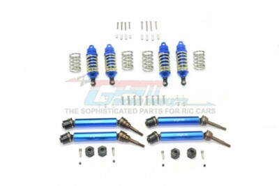 For Traxxas Rustler-F&R ALUM. SHOCKS+STEEL AXLE+SPRING STEEL HEX (LCG SET)-BLUE