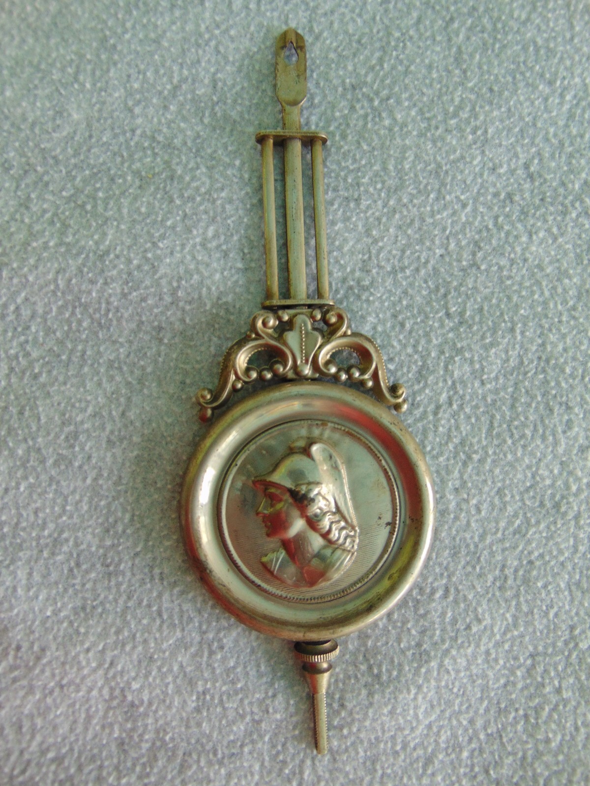 OLD ANTIQUE 1800'S LARGE SHELF GINGERBREAD CLOCK ROMAN SOLDIER PENDULUM PARTS