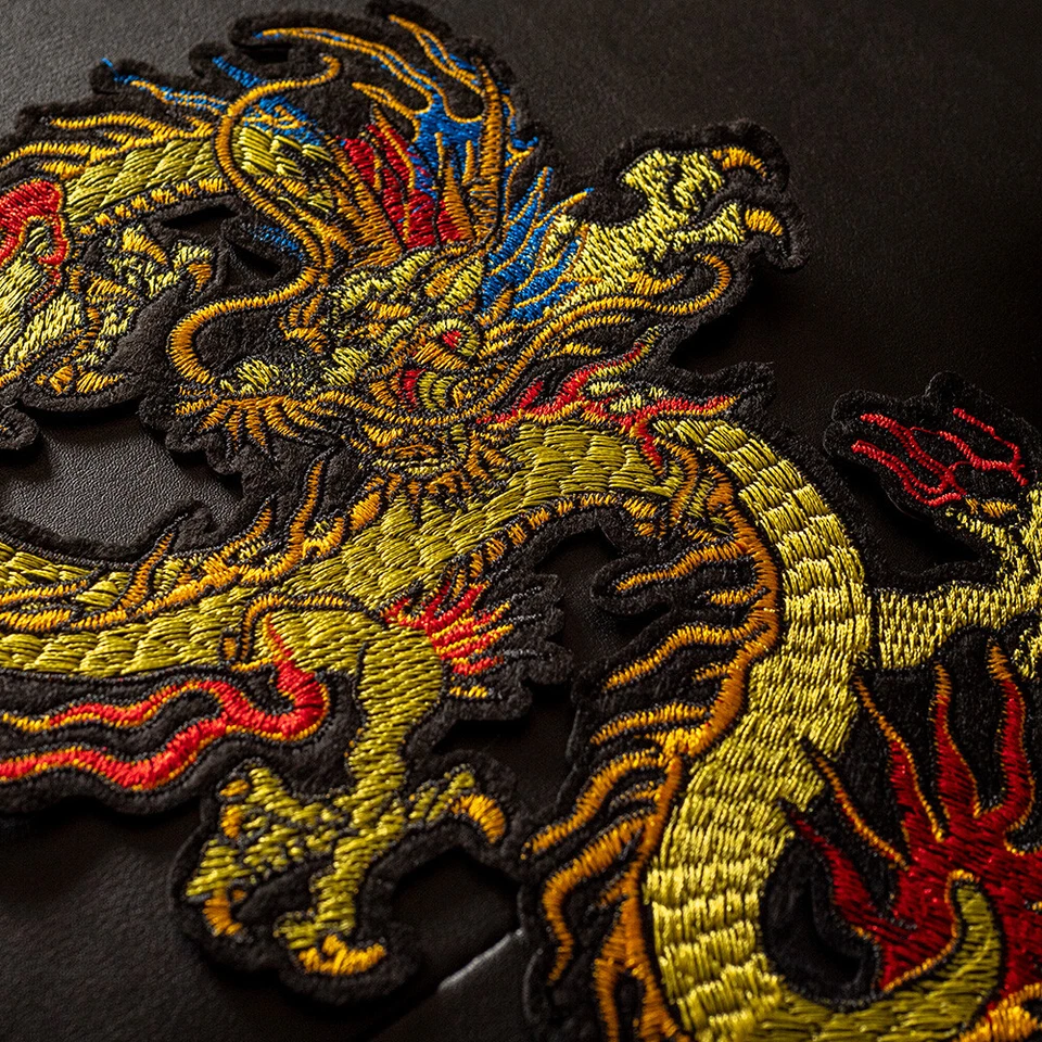 9'' Dragon Embroidered Iron On Sew On Patch Badge Fabric DIY Jeans Jacket Bag - Image 4 of 4