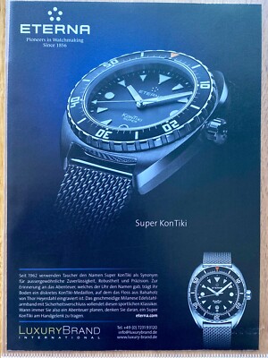 Eterna Super KonTiki Original 2016 Watch Advert Werbung Reklame