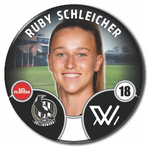 2022 AFLW Collingwood Player Badge - SCHLEICHER, Ruby - Picture 1 of 1