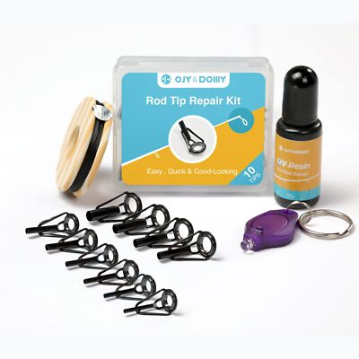 Ojy&doiiiy Fishing Rod Tip Repair Kit With Gluecomplete Supplies For Fishing Pol