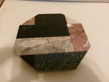 Vintage marble granite slate cheeseboard trivet 8" X 8" X 1/2  Thick On Feet