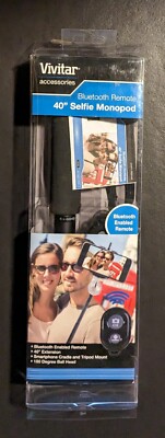 Vivitar 40'' Black Selfie Monopod w/ Bluetooth Remote - New