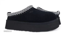 UGG Tazz Black Suede Fur Slippers 1121553 Womens Size 8 -NIB-