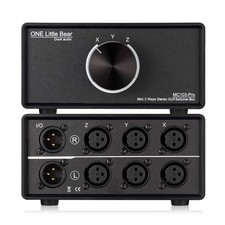 DoukAudio XLR Audio Switcher 3-In-1-Out: Balanced Passive Selector Stereo Con...
