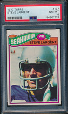 1977 Topps Steve Largent #177 HOF RC Seattle Seahawks PSA 8 DEAD CENTERED