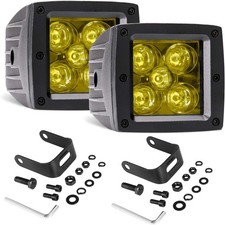 LED Cubes, LED Pods 2PCS 3Inch 100W High Lumen Spot Cubes Yellow Fog Lights Off