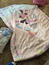 Disney Minnie Mouse Twin Comforter Unicorn Rainbow Novelty Pink White