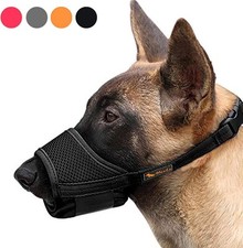 HEELE Dog Muzzle,Soft Nylon Muzzle Anti Biting Barking Chewing,Air M, Black