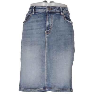 VILA, Jeansrock, Größe: XL, Felicia, Blau, Baumwolle/Polyester, Einfarbig #ORz