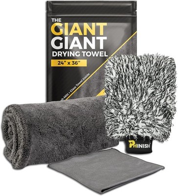 24''x36'' Car Drying Towel   Ultra Absorbent 1200 GSM Twisted Loop Microfiber, Sc
