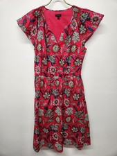 Talbots Women's Flutter Sleeves Fit & Flare Midi Dress, Sz 10 In Botanical Color