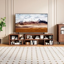 Dark Walnut Modular TV Stand Free Combination Open Storage Media Console Modern