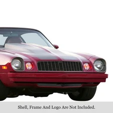 For Chevy Camaro 74-77 APG 1-Pc Black 8x6 mm Horizontal Billet Bumper Grille