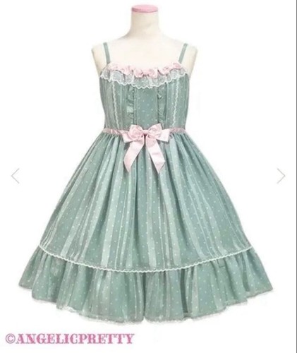Angelic Pretty Sweet Dot Chiffon Jumper Dress Mint