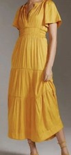 Anthropologie Somerset Satin Maxi Dress Silky Flowy Mango, SZ SP