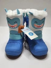 Frankie Yeti Cat & Jack Boys Winter Snow Boots Size 12 Waterproof Warm Blue New