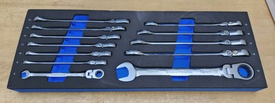 New Cornwell BluePower BPRW12MFST 12 Pc Metric Ratcheting Flex