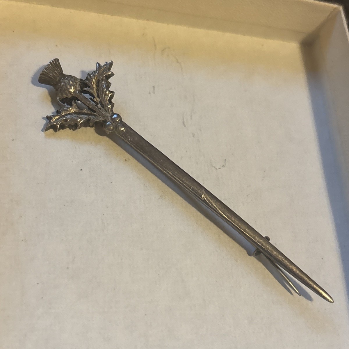 Vintage Scottish Silver Toned Stick Pin – Classic Highland Accessory – Unbranded