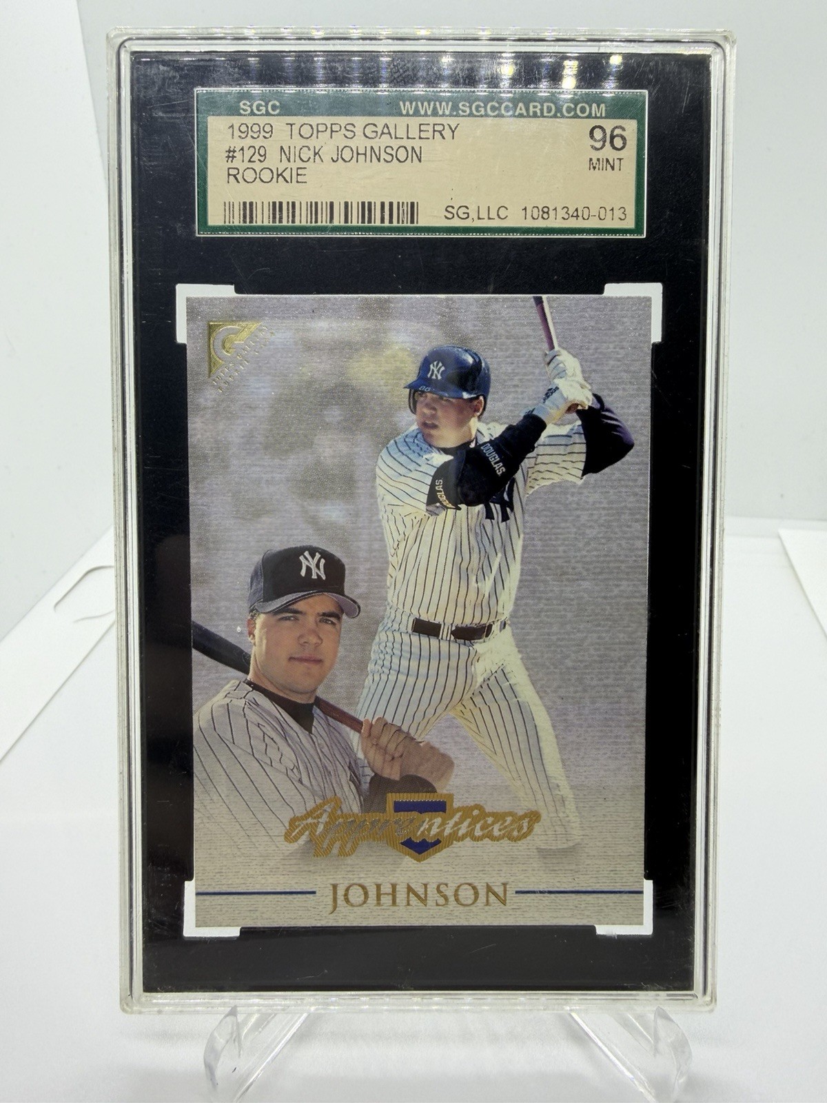 1999 Topps Gallery Apprentices Nick Johnson SGC 96 Rookie Card RC