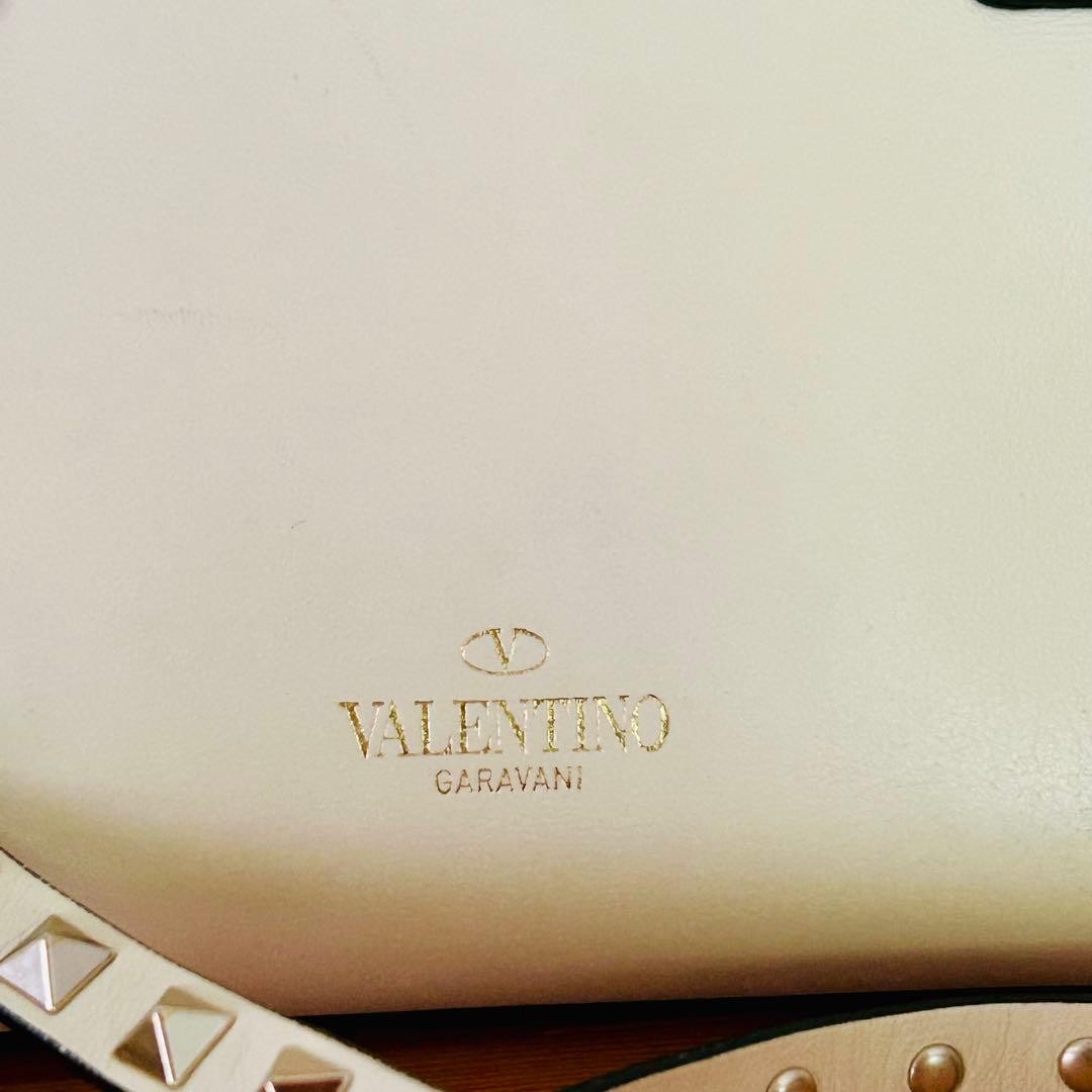 Valentino Garavani Rockstud 2Way Leather Shoulder Bag White, Pre-owned Japan thumbnail 3