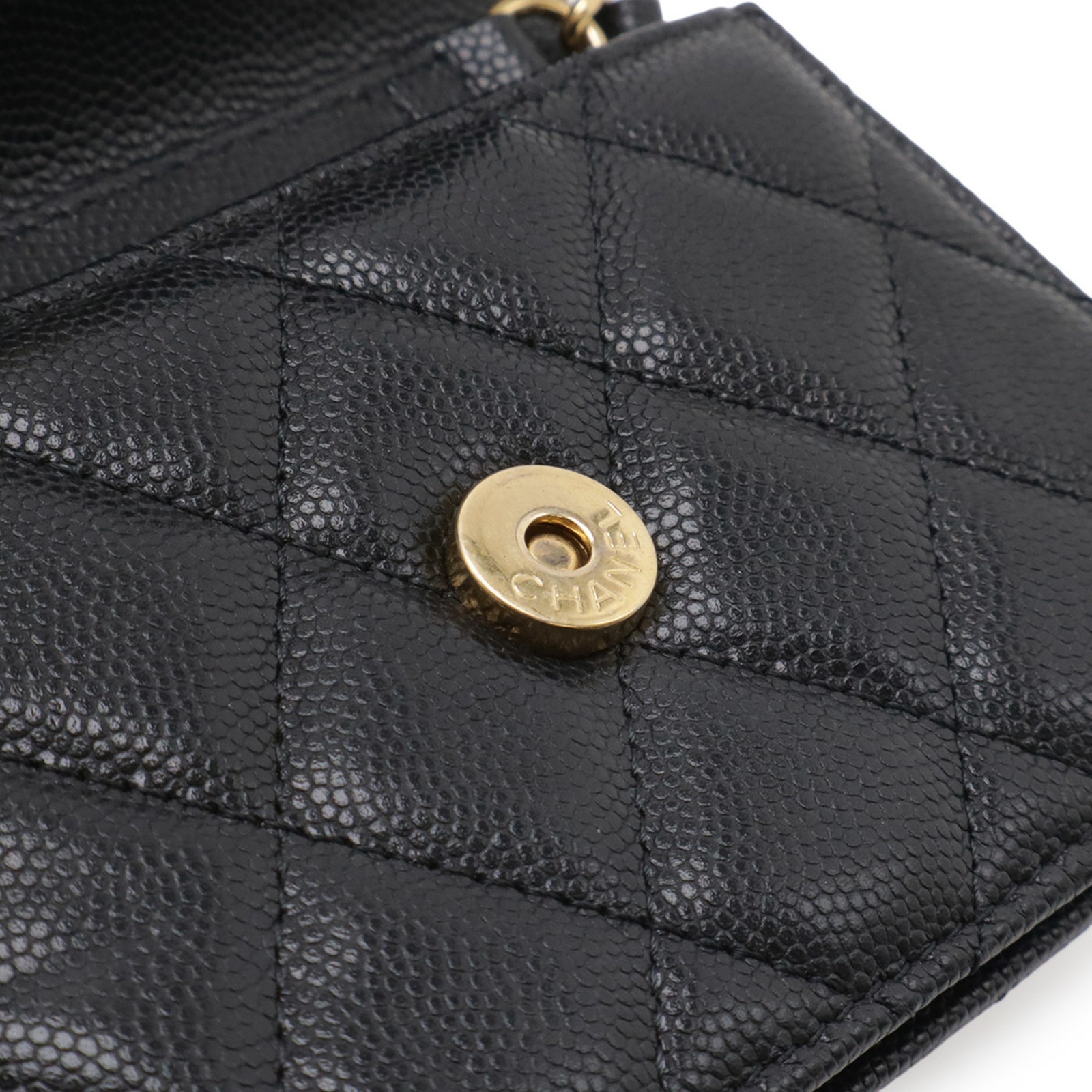 CHANEL Matelassé Coco Mark Belt Bag Chain Handbag Pouch CaviarSkin... GZl1gsit image 9