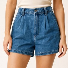 Polo Ralph Lauren Vintage 90's country Denim Pleated High Waisted Shorts Size 8