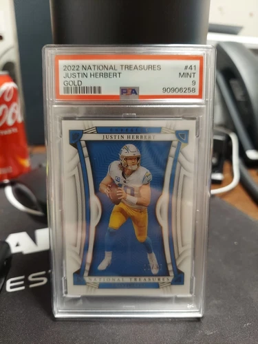 2022 Panini National Treasures Gold #41 Justin Herbert /35 PSA 9