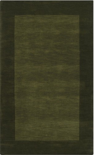 Carpet Dark Green 9 Square Border Contemporary Area Rug - Approx 9' 9" x 9'9"