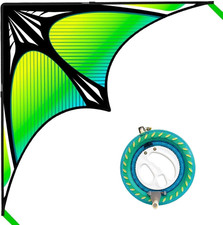 Large Beach Kite and Reel Winder with 650Ft String for Kids and Adults, Single L
