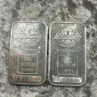 2 x VINTAGE ENGELHARD MAPLE LEAF LOGO .999 FINE SILVER BAR