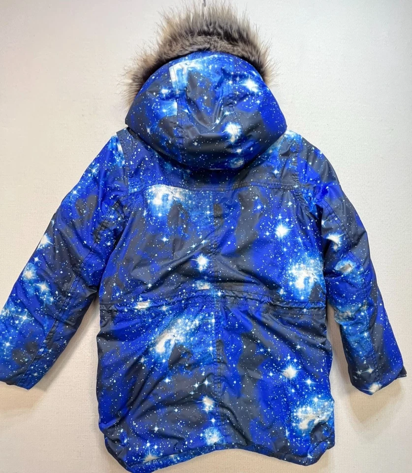 Parka de plumón de invierno impermeable Lands' End Expedition para niños talla L 10-12 azul Galax Foto 2 de 4