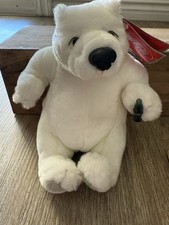 Coca Cola Plush Polar Bear 8 Inch With Coke Bottle Vtg Collectible