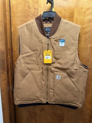 Carhartt Men's Arctic-Quilt Lined Duck Vest - Brown, Large for
