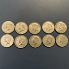 Lot of 10 40% Silver Clad Kennedy Half Dollars - Mixed Dates