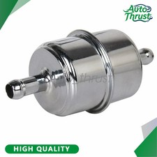 Fuel Filter Chrome Canister Fit 38 Id Inout Hose Carburetor Inline Gas Filter