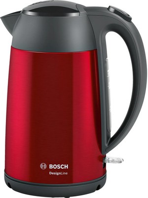 Wasserkocher Edelstahl 1,7L 2400W kabellos rot Kalkfilter Bosch TWK3P424