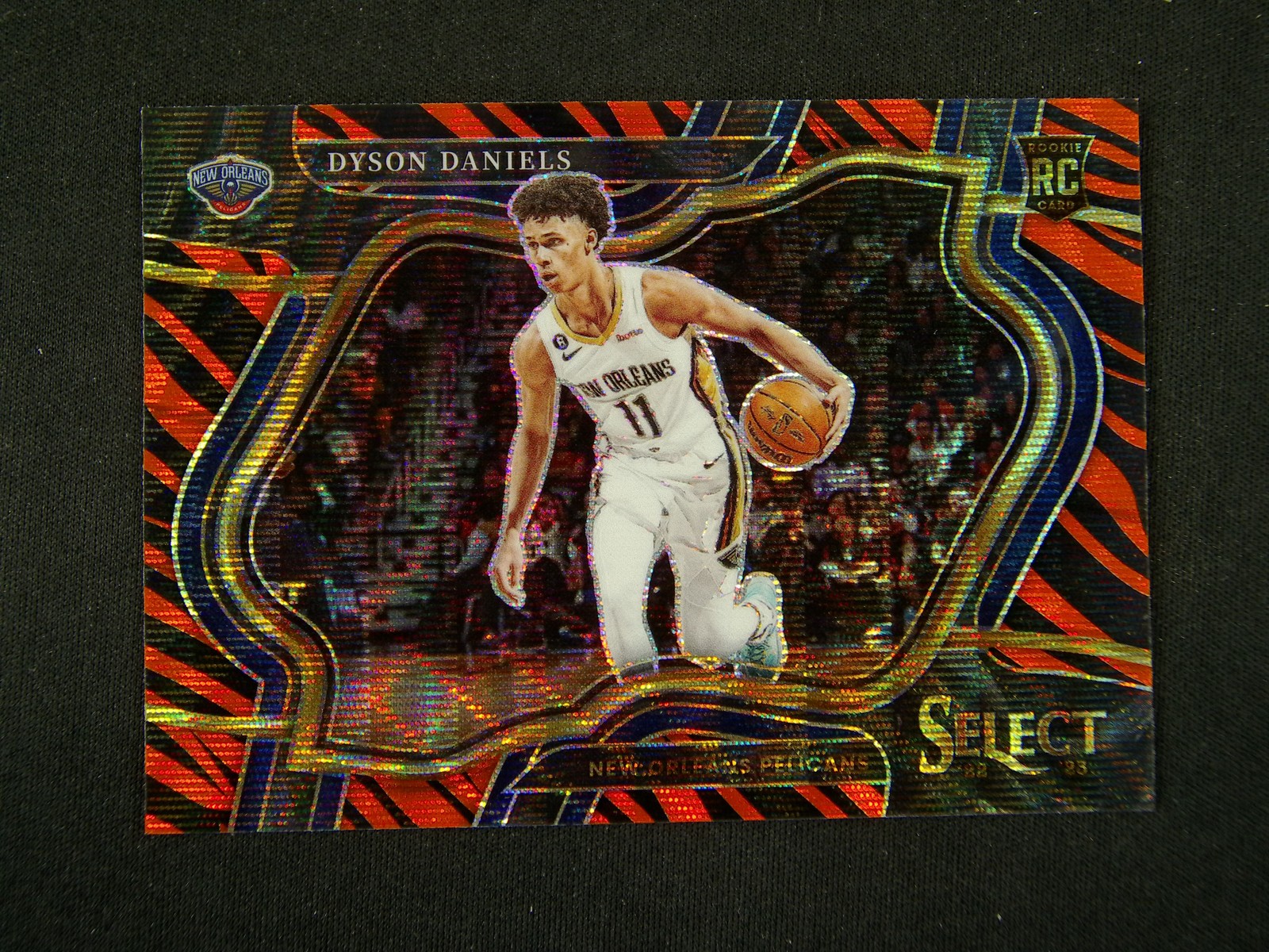 2022-23 Panini Select Dyson Daniels #271 RC Courtside Tiger Stripe Prizm SSP