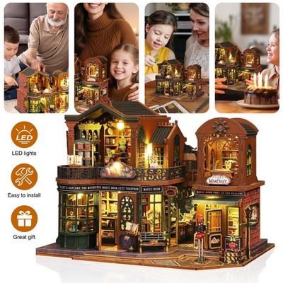 DIY Miniature House, Miniatur Haus Selber Bauen, Book Nook mit LED Licht